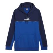 ESS Block x Tape Hoodie Puma , Blue , Heren