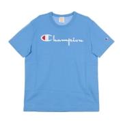 Lichtblauwe Crewneck Tee Shirt Champion , Blue , Heren