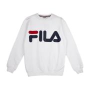 Klassieke Logo Crewneck Sweatshirt Wit Fila , White , Heren