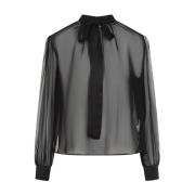 Elegante Zwarte Zijden Shirt Dolce & Gabbana , Black , Dames