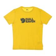 Logo Oker T-shirt voor mannen Fjällräven , Yellow , Heren