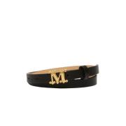 Monogram Leren Riem Max Mara , Black , Dames