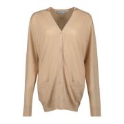 Beige Wollen Vest Herfst-Winter Collectie Prada , Beige , Dames