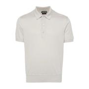 Gebreid katoenen poloshirt Tom Ford , Gray , Heren