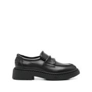 Zwarte Leren Instap Penny Loafers ASH , Black , Dames