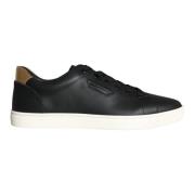 Zwarte leren Portofino lage sneakers Dolce & Gabbana , Black , Heren