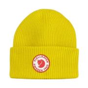 Vintage Logo Wollen Beanie Hoed Geel Fjällräven , Yellow , Dames