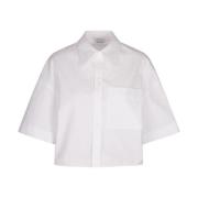 Witte Militaire Shirt met Italiaanse Kraag Alexander McQueen , White ,...