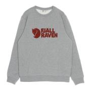 Grijze Melange Logo Crewneck Sweatshirt Fjällräven , Gray , Heren