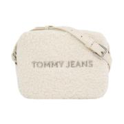 Witte Shearling Tas Casual Stijl Tommy Jeans , Beige , Dames