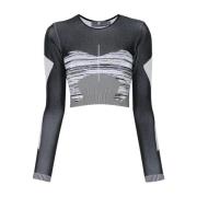 Zwart Wit Chapea TST Lange Mouw Adidas by Stella McCartney , Black , D...