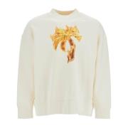 Brandende Palm Oversized Crewneck Sweatshirt Palm Angels , White , Her...