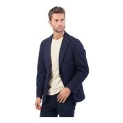 Blauwe Katoenen Jas Slim Fit Mulish , Blue , Heren