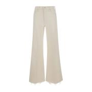 Witte Roller Fray Jeans Mother , White , Dames