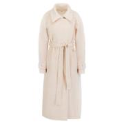 Champagne Beige Oversized Wollen Jas Jaaf , Beige , Dames