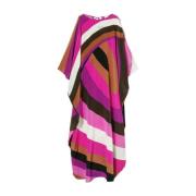 Fuchsia Zijden Abstract Patroon Kaftan Jurk Emilio Pucci , Multicolor ...