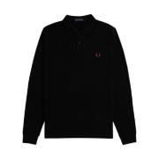 Zwarte Polo met Lange Mouwen van Katoen Fred Perry , Black , Heren