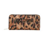 Damesportemonnee met Metalen Letters Just Cavalli , Brown , Dames