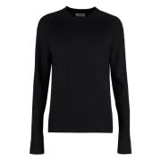 Geribbelde crew-neck wollen trui Calvin Klein , Black , Dames