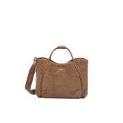 Teddy Marine Tas met Leren Details Max Mara , Brown , Dames