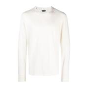 Crew Neck Sweatshirt, Lyocell/Katoen Tom Ford , White , Heren