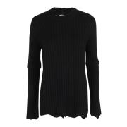 Rib Crewneck Trui Helmut Lang , Black , Dames