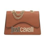 Metalen Lettering Dames Tas - ST Just Cavalli , Brown , Dames