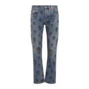 Blauwe Jeans voor Mannen Aw24 Alexander McQueen , Blue , Heren