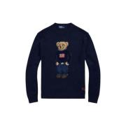 Jacquard Katoen Linnen Polo Bear Sweater Polo Ralph Lauren , Blue , Da...