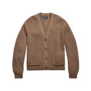 Bruine Cardigan Sweaters Italiaanse Wol Ralph Lauren , Brown , Dames