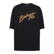 handtekening T-shirt Balmain , Black , Heren