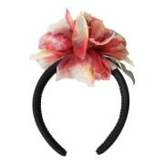 Bloemen Zwart Tiara Vrouwen Haarband Diadeem Dolce & Gabbana , Black ,...