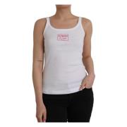 Mouwloze witte katoenen tanktop Dolce & Gabbana , White , Dames