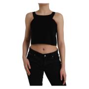 Mouwloos tanktop met ronde hals Dolce & Gabbana , Black , Dames