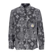 Zwarte Overhemd met Lange Mouwen Barok Geïnspireerde Print Carhartt Wi...