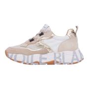 Suede and fabric sneakers Club105. Voile Blanche , Beige , Dames