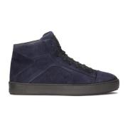 Donkerblauwe sneakers met hoge vetersluiting Kazar , Blue , Heren