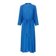 Blauwe Maxi Jurk met 3/4 Mouwen Lollys Laundry , Blue , Dames