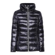 Zwarte Winterjas met Bont Capuchon Herno , Black , Dames