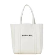 Pre-owned Leather totes Balenciaga Vintage , White , Dames