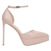 Dames Beige Platform Pumps met Enkelband Er00115853 Estro , Beige , Da...