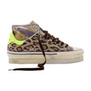 Starless High Platform Leopard Canvas Hidnander , Brown , Dames