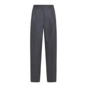 Grijze Wollen Blend Maatwerk Broek TotêMe , Gray , Dames