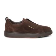 Bruine Sneakers Verhoog Stijl Comfort Santoni , Brown , Heren