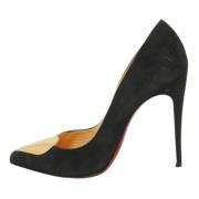 Pre-owned Suede heels Christian Louboutin Pre-owned , Black , Dames