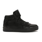 Leren sneakers met een hogere bovenkant Kazar , Black , Heren