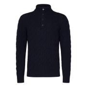 Navy Cashmere Kabeltrui Ralph Lauren , Blue , Heren