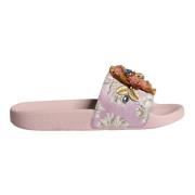 Roze Kristal Slide Sandalen Strand Schoenen Dolce & Gabbana , Pink , D...