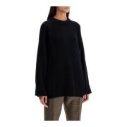 Zachte Wol Kasjmier Pullover Sweater Loulou Studio , Black , Dames