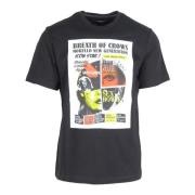 Zwarte Bedrukt T-shirt Mannen Herfst/Winter Frankie Morello , Black , ...